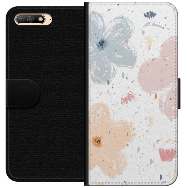 Wallet case for Huawei Y6 (2018) with Flowers design