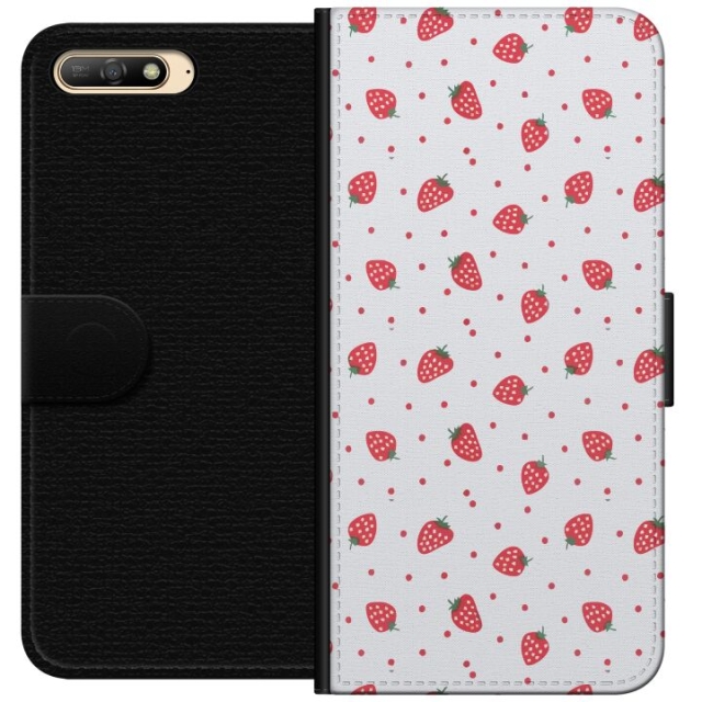 Wallet case for Huawei Y6 (2018) with Strawberries design