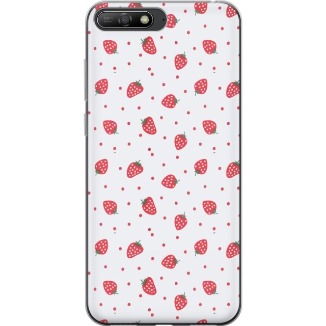 Mobile case for Huawei Y6 (2018) with Strawberries design