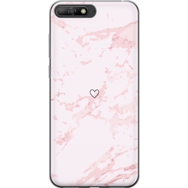 Mobile case for Huawei Y6 (2018) with Pink Heart design