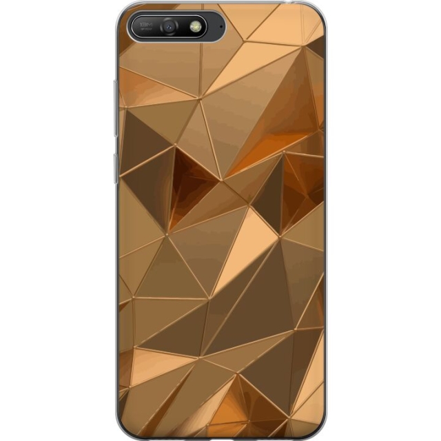 Mobile case for Huawei Y6 (2018) with 3D Gold design