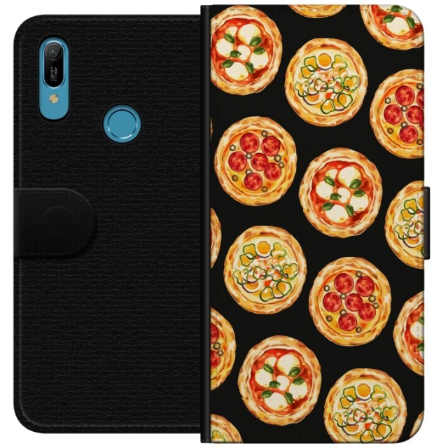 Wallet case for Huawei Y6 (2019) with Pizza design