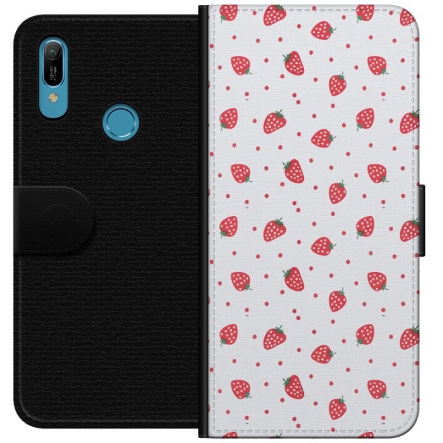 Wallet case for Huawei Y6 (2019) with Strawberries design