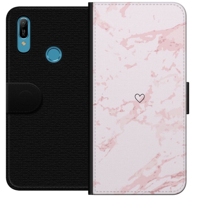 Wallet case for Huawei Y6 (2019) with Pink Heart design