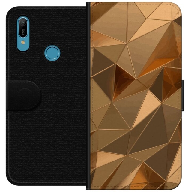 Wallet case for Huawei Y6 (2019) with 3D Gold design