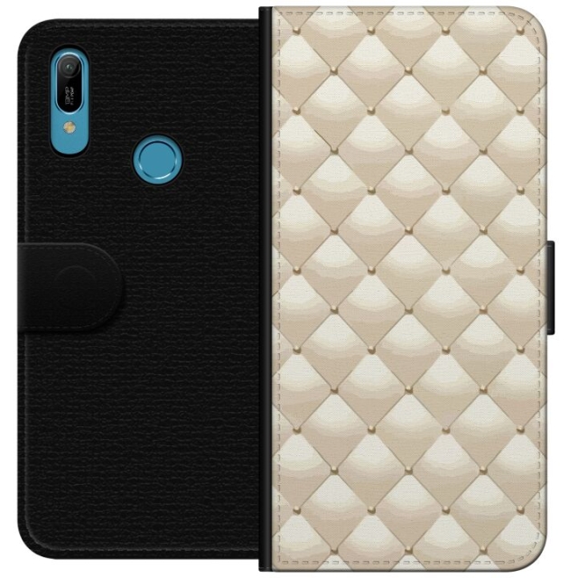 Wallet case for Huawei Y6 (2019) with Gold shine design