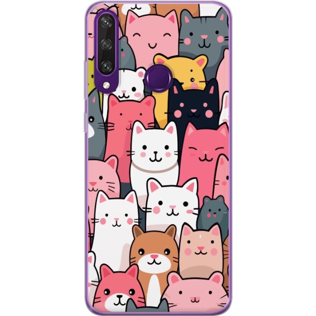 Mobile case for Huawei Y6p with Cat pattern design