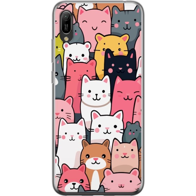 Mobile case for Huawei Y6 Pro (2019) with Cat pattern design