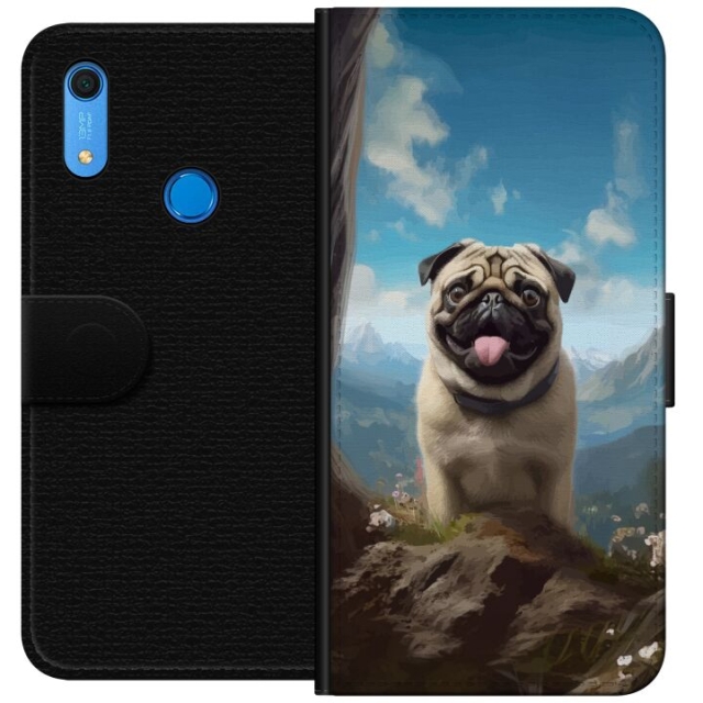 Wallet case for Huawei Y6s (2019) with Happy Dog design
