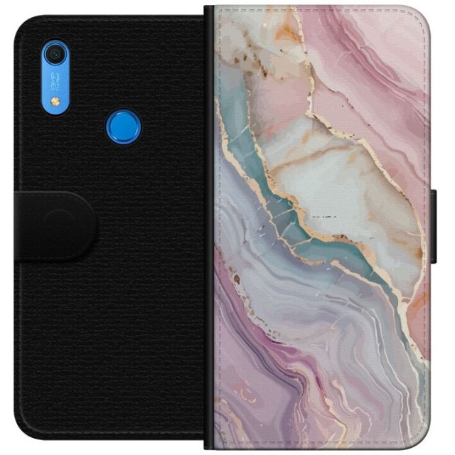 Wallet case for Huawei Y6s (2019) with Marble design