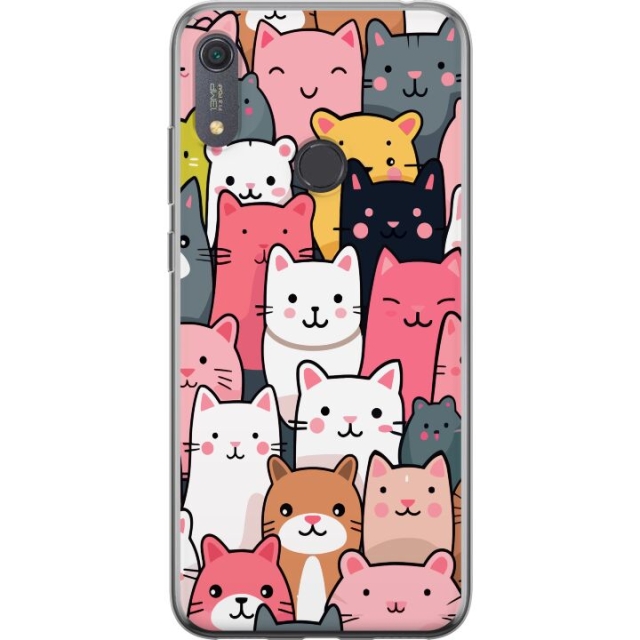 Mobile case for Huawei Y6s (2019) with Cat pattern design