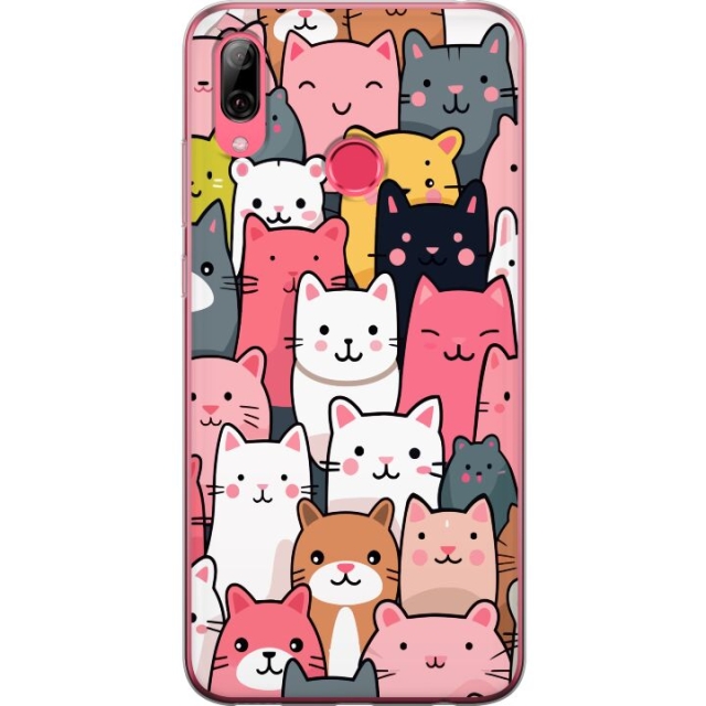 Mobile case for Huawei Y7 (2019) with Cat pattern design