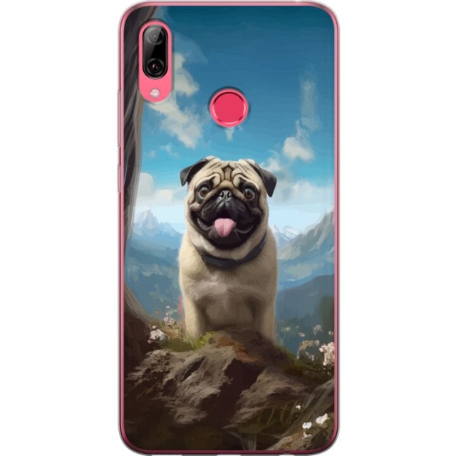 Mobile case for Huawei Y7 (2019) with Happy Dog design
