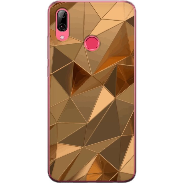 Mobile case for Huawei Y7 (2019) with 3D Gold design