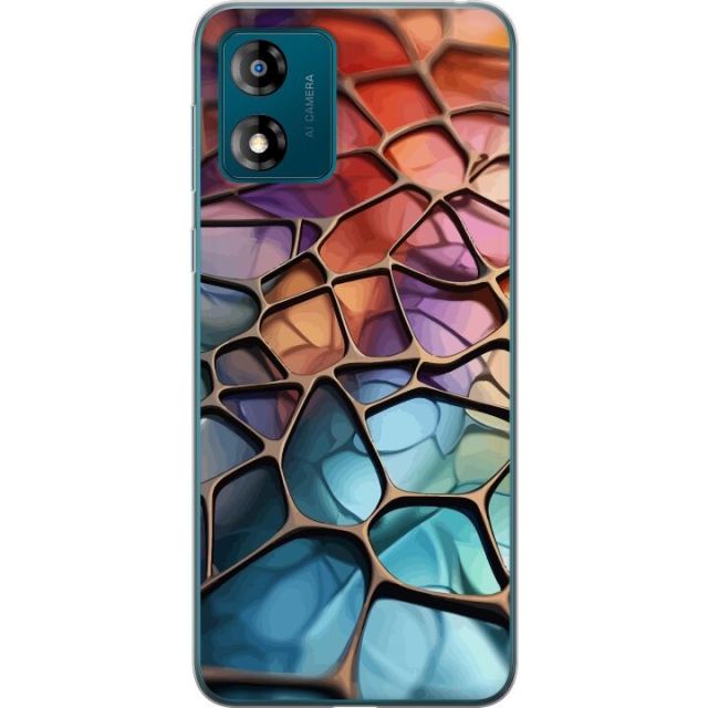 Mobile case for Motorola Moto E13 with Metallic pattern design