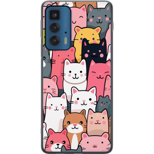Mobile case for Motorola Edge 20 Pro with Cat pattern design