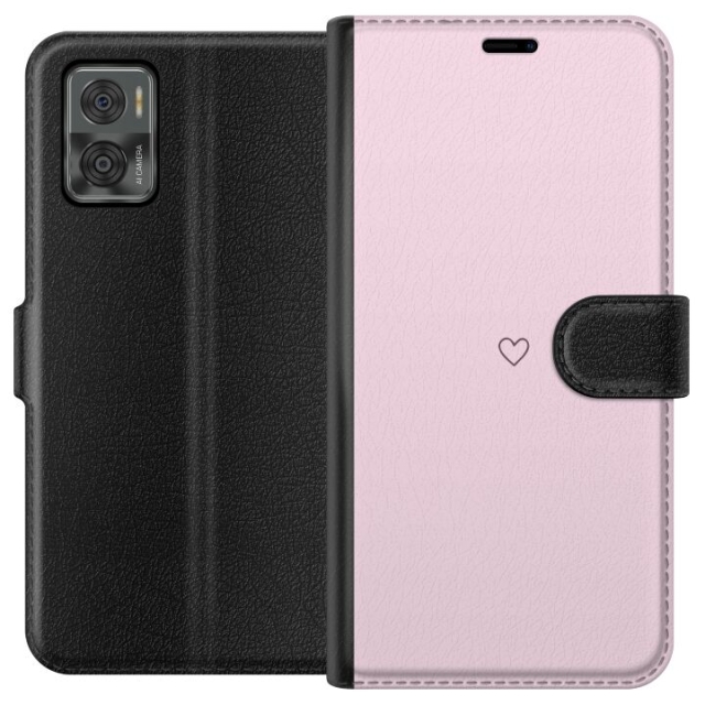 Wallet case for Motorola Moto E22i with Heart design