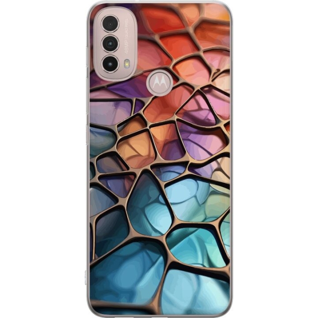 Mobile case for Motorola Moto E40 with Metallic pattern design