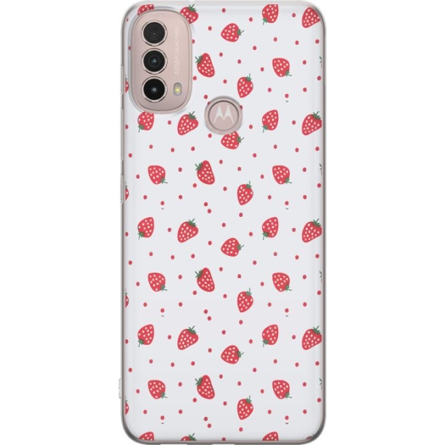 Mobile case for Motorola Moto E40 with Strawberries design