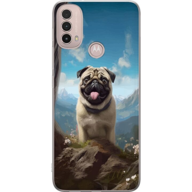 Mobile case for Motorola Moto E40 with Happy Dog design