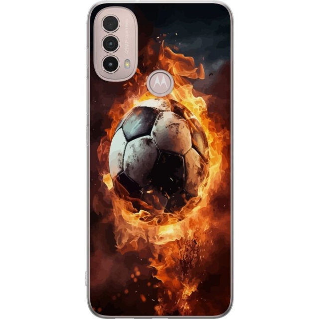 Mobile case for Motorola Moto E40 with Football design