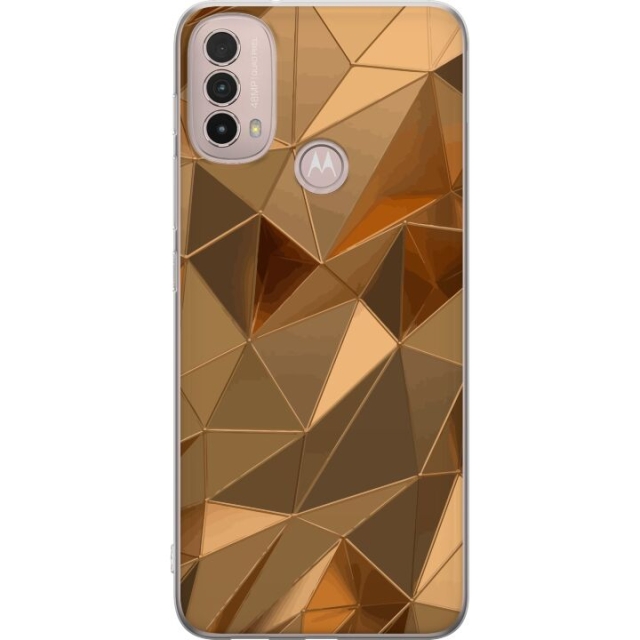 Mobile case for Motorola Moto E40 with 3D Gold design