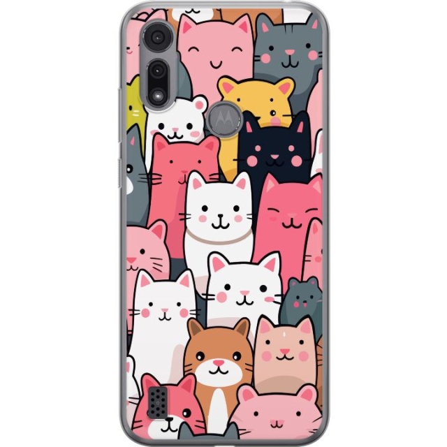 Mobile case for Motorola Moto E6i with Cat pattern design