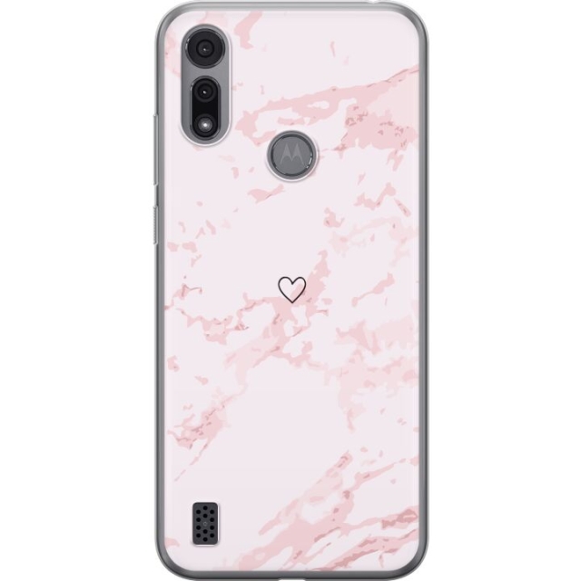 Mobile case for Motorola Moto E6i with Pink Heart design