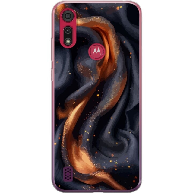 Mobile case for Motorola Moto E6s (2020) with Fiery silk design