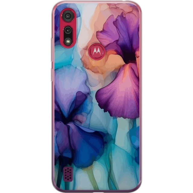 Mobile case for Motorola Moto E6s (2020) with Magical flowers design