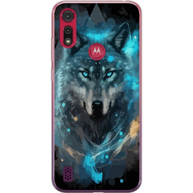 Mobile case for Motorola Moto E6s (2020) with Wolf design