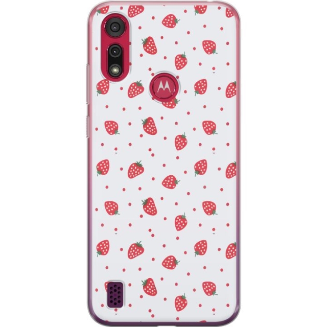 Mobile case for Motorola Moto E6s (2020) with Strawberries design