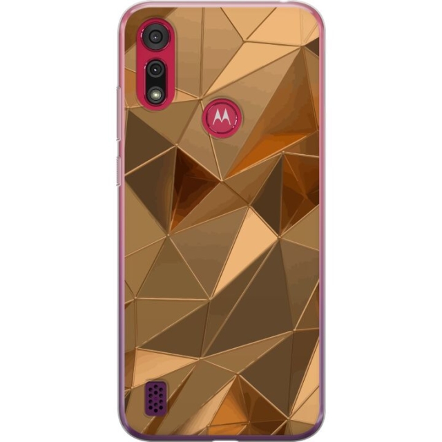 Mobile case for Motorola Moto E6s (2020) with 3D Gold design