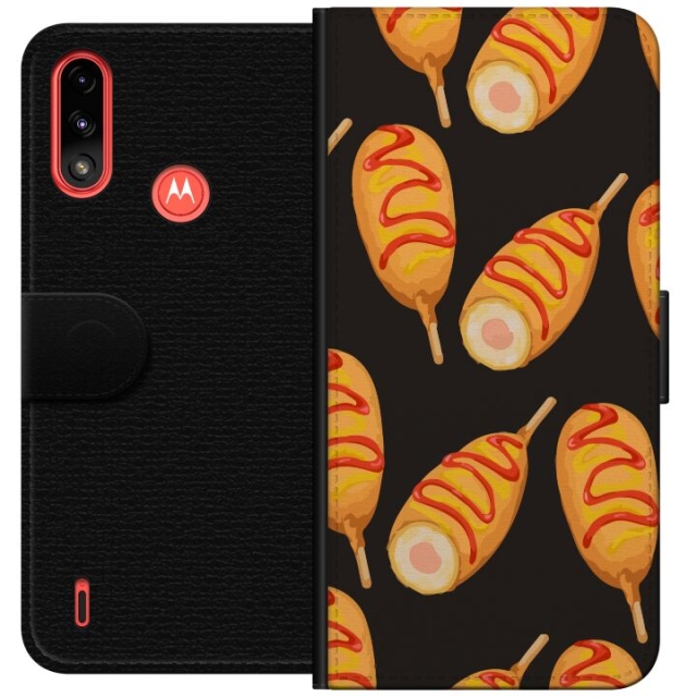 Wallet case for Motorola Moto E7 Power with Chicken drumstick design