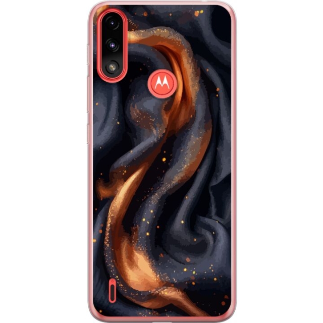 Mobile case for Motorola Moto E7 Power with Fiery silk design