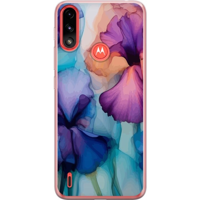 Mobile case for Motorola Moto E7 Power with Magical flowers design