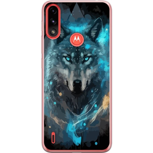 Mobile case for Motorola Moto E7 Power with Wolf design