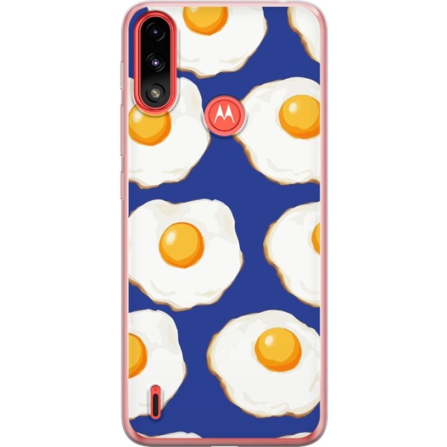 Mobile case for Motorola Moto E7 Power with Fried eggs design
