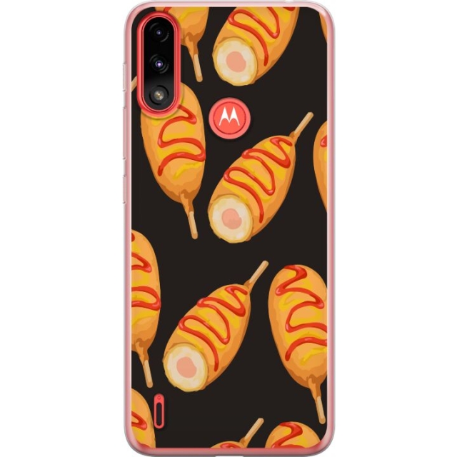 Mobile case for Motorola Moto E7 Power with Chicken drumstick design