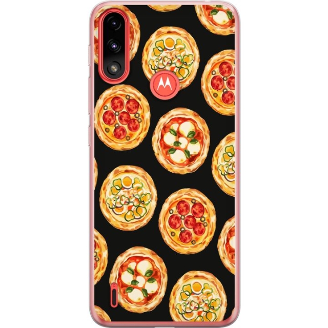Mobile case for Motorola Moto E7 Power with Pizza design