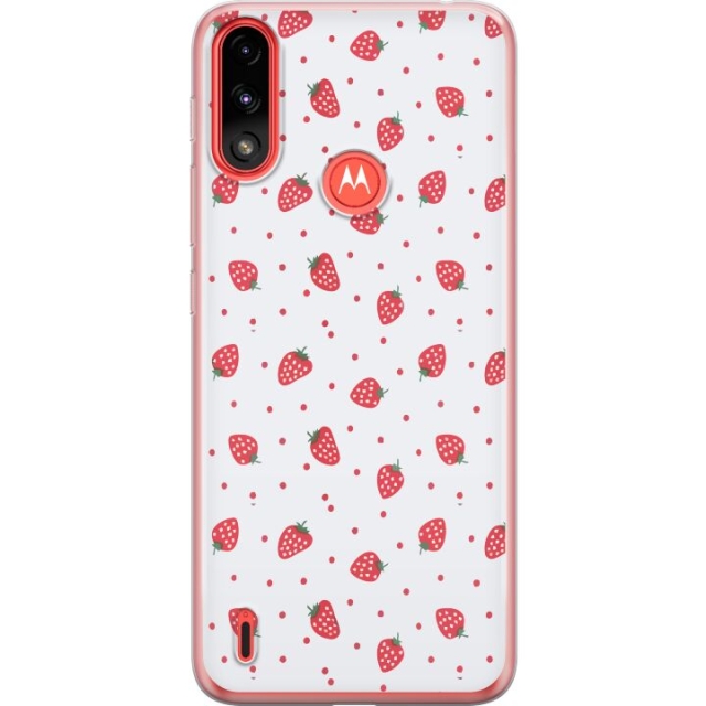 Mobile case for Motorola Moto E7 Power with Strawberries design