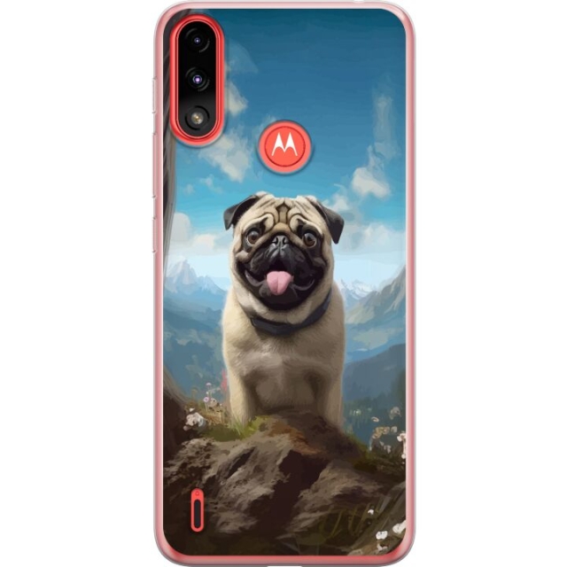 Mobile case for Motorola Moto E7 Power with Happy Dog design