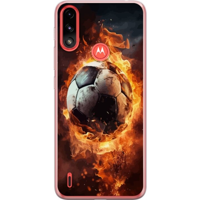 Mobile case for Motorola Moto E7 Power with Football design