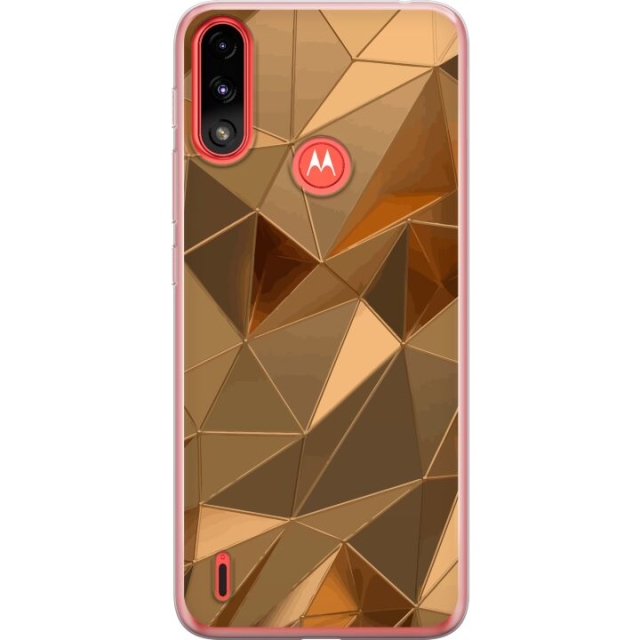 Mobile case for Motorola Moto E7 Power with 3D Gold design