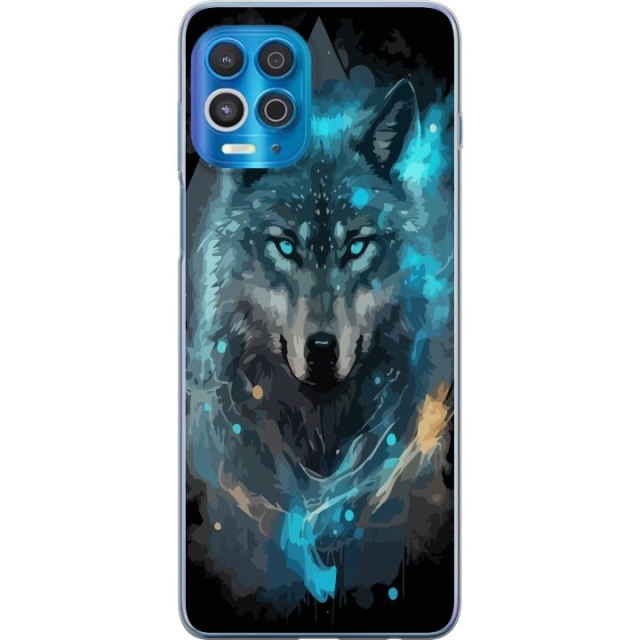 Mobile case for Motorola Edge S with Wolf design