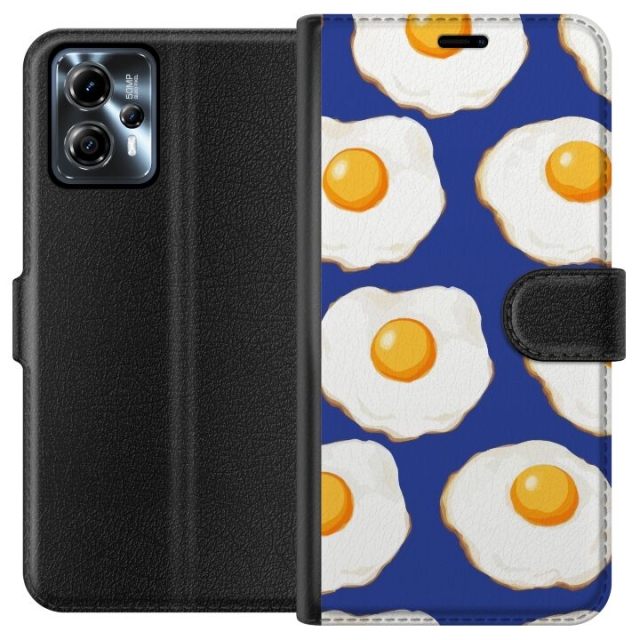Wallet case for Motorola Moto G13 with Fried eggs design