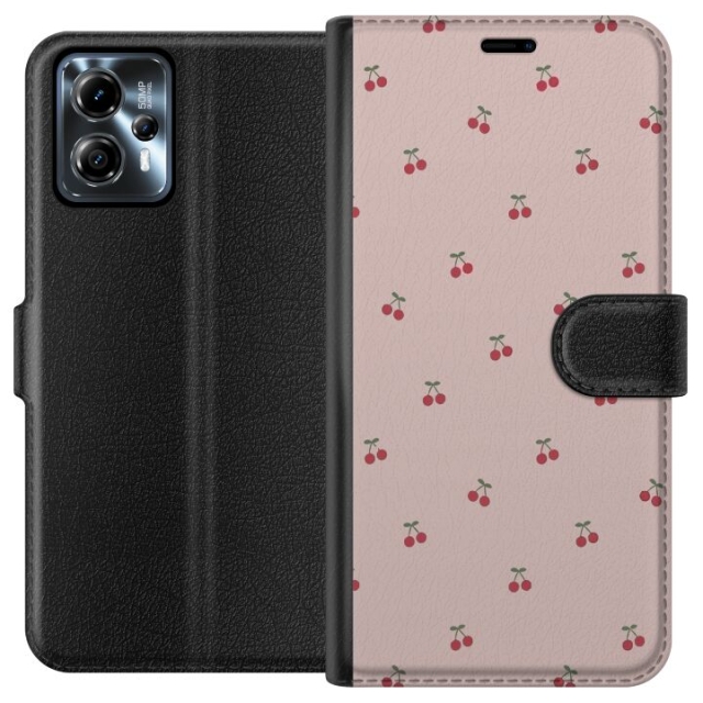 Wallet case for Motorola Moto G13 with Cherry design