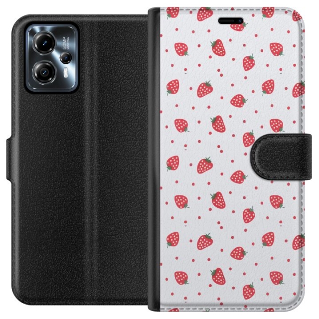 Wallet case for Motorola Moto G13 with Strawberries design
