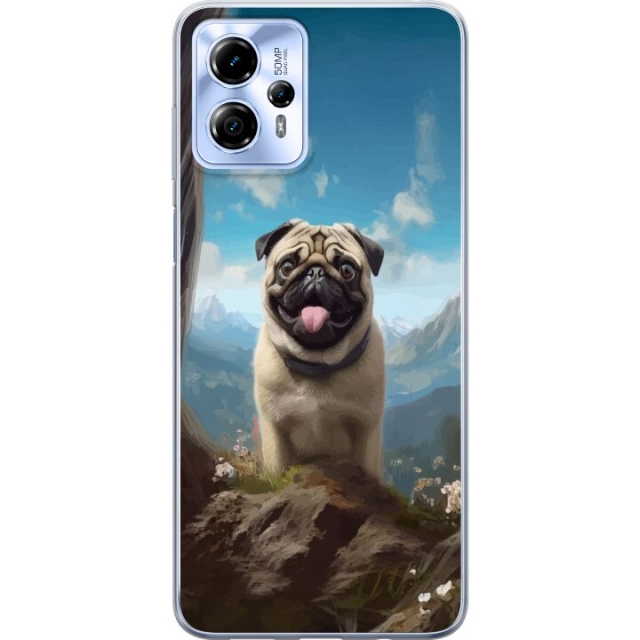 Mobile case for Motorola Moto G13 with Happy Dog design