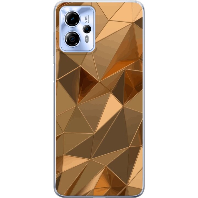 Mobile case for Motorola Moto G13 with 3D Gold design
